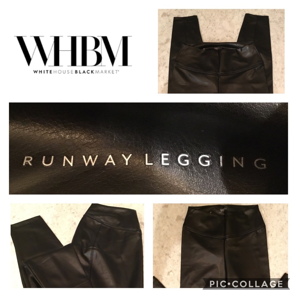 WHBM Faux Leather Black Runway Legging Size 4P